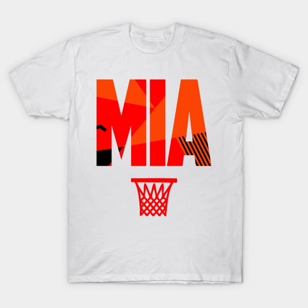 Retro Miami Basketball Art T-Shirt by funandgames